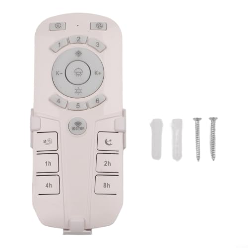 Qh007 - Ventilador de techo inversor de CC con control remoto y controlador de controlador de 2,4 g con distribución de flujo de aire oscilante para sala de estar, dormitorio, acabado blanco