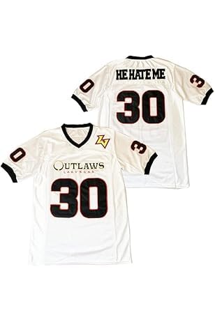He Hate Me Jersey LV Football Jersey Sewn Smart Mens (US, Alpha, Large, Regular, Regular, White)