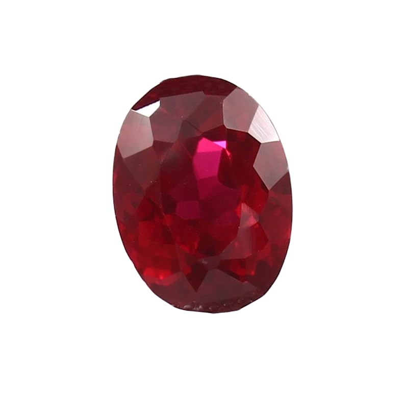 Rubis naturel ovale 13x16x7mm pierre précieuse taillée à facettes pour création de bijoux DIY