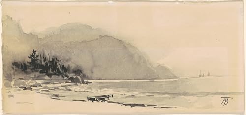Tableau Impressions d'art Mural Barque sur la plage d'Alfred Bricher Poster Vintage Chambre 60x90