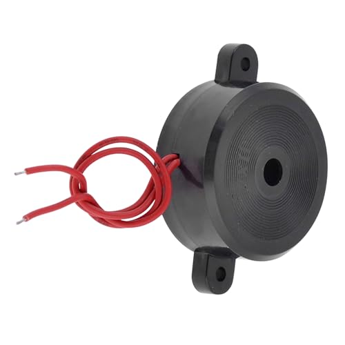 QUARKZMAN Zumbador Electrónico AC 220V x 1 Pieza 2 Cables Sirena de Alarma Continua para Fábricas y Tráfico, [Negro, 105dB]