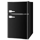 LHRIVER 3.2 Cu Ft Mini Fridge with Freezer - 2 Door Compact Refrigerators with Refrigerators...