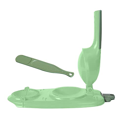 2 in 1 Automatische Knödelmaschine, Dumpling Maker Knödelform Manuelle Nudelpresse, Knödelhautform und Knödelherstellungsform mit Rutschfester , Einfach zu Verwendende Knödelformen (Green, One Size) Cover