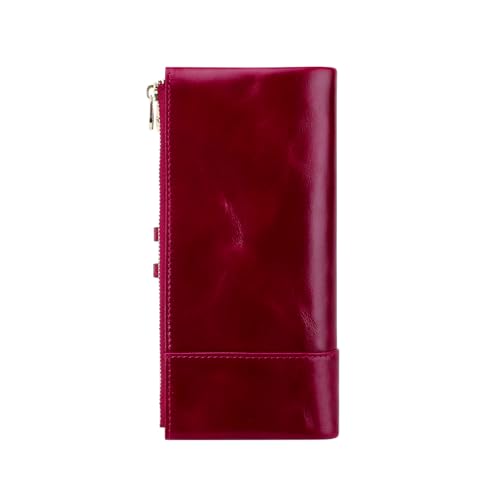 Image of Women's RFID Blocking Wallet Soft Leather Clutch Money Ladies Purse Slim Card Holder Organizer Zip Pocket (3013-purple)