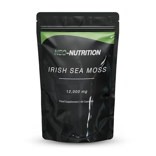 Organic Irish Sea Moss Extract 12 000mg - High Strength 25:1 Extract - 60 Vegan Capsules - Pure with no fillers