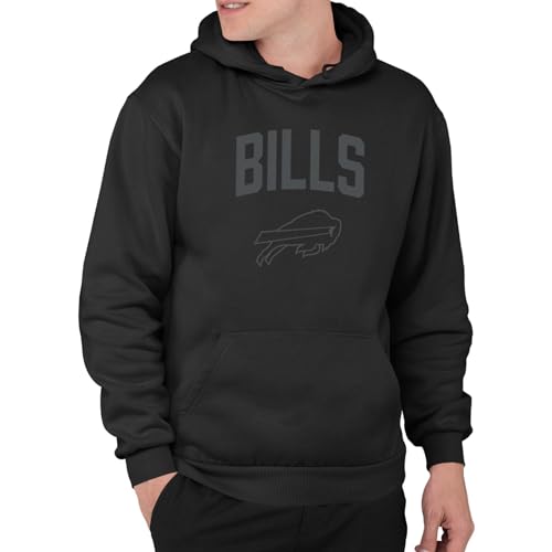 Junk Food NFL - Buffalo Bills - Blackout - Officially Licensed Adult Pullover Fleece Hoodie for Men and Women