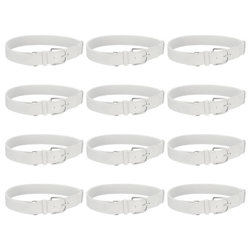 Ceintures de baseball en cuir synthétique blanc élastique et réglable pour sport