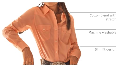 Wrangler Western Women's Retro Button-Down Shirt, Pink, Large - image 4