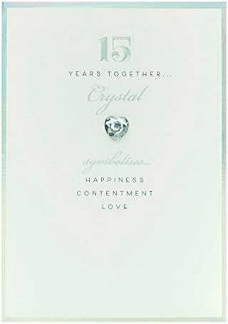 15th Wedding Anniversary Card - Crystal Anniversary Card - Sweet Anniversary Card - Cute Anniversary Card