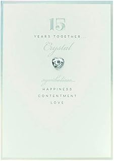 15th Wedding Anniversary Card - Crystal Anniversary Card - Sweet Anniversary Card - Cute Anniversary Card