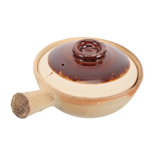 Mobestech Stew Pot with Handle Heat Resistant Kitchen Cooking Pot for Braising Soup Porridge and Meat Nonstick Surface Easy to Clean Traditional Home Casserole for One Person