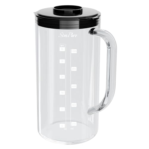 SimPure Y7T Reverse Osmosis Water Filter Replacement Carafes, Portable Glass Pitcher for Y7T-BW-A, Y7T-BW-C Countertop Water Purifier (No Filter Included)