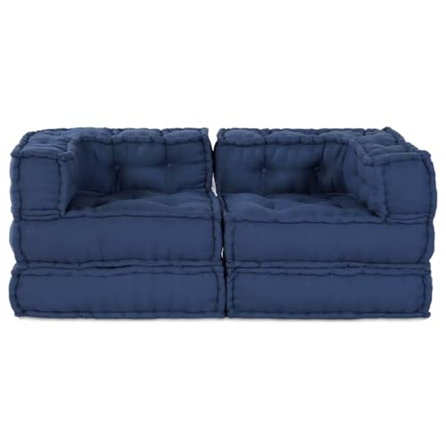 Sofá modular tela añil de 2 plazas para decoración de casa y jardín 8