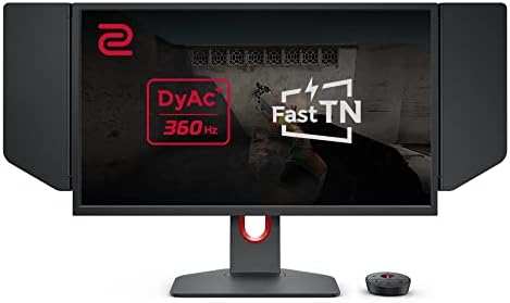 BenQ Zowie XL2566K 24.5 Fast TN in 360Hz Gaming Monitor | Motion Clarity DyAc⁺ | 1080p | XL Setting to Share | Custom Quick Menu | S Switch | Shield | Smaller Base | Adjustable Height & Tilt, Black