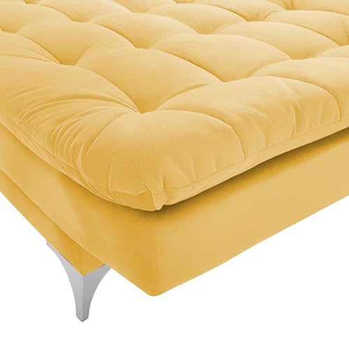 Image of Krancy 3-Seater Sofa Cum Bed for Living Room, Office & Home | Premium Fabric Sleeper Sofa Set with 1 Year Warranty | Comfortable Sofa for Guests, Lounge & Small Spaces (Light Yellow)