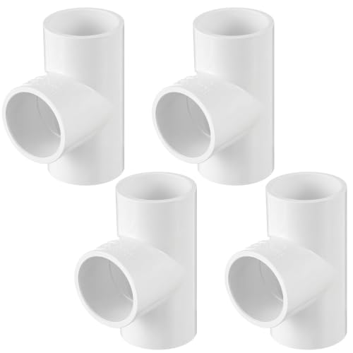 BrightRow 4 Pcs 2 Inch PVC Tee Fittings