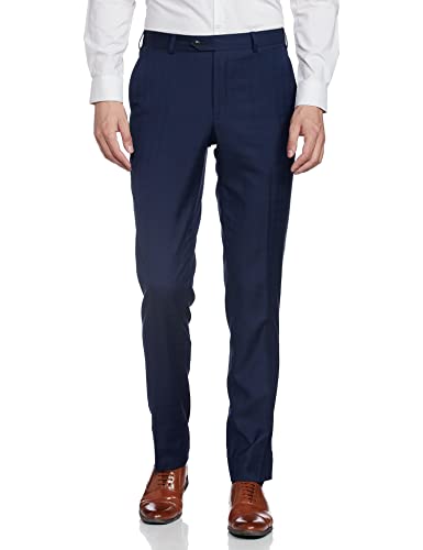Image of Raymond Wool Blend Men's Full Sleeve Contemporary FIT Dark Blue Formal Suit