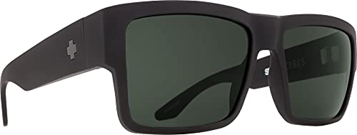 SPY Cyrus Gafas de Sol, Adultos Unisex, Matte Black HD Plus Bronze Polar with Green Spectra (Multicolor), L