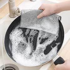 Vensi SHOP ZONE Wire Dish Cloth Stainless-Steel Steel Scrubber, Pack of 10 3