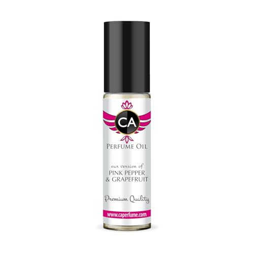CA Perfume Impression of Pink Pepper &amp; Grapefruit Unisex Fragrance Oil Aromatic Spicy Scent Long Lasting Perfumes for Women &amp; Men Travel Size TSA Ready Mini Parfum Body Oil Roll-on 0.33 Fl Oz 10ml