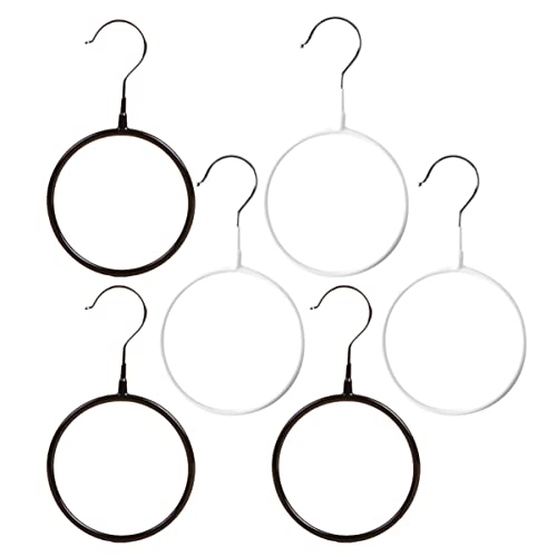 SOLUSTRE 6Pcs Multifunctional Clothes Holding Ring Scarf Hanger for Wardrobe Organizer Tie and Belt Storage for Easy Access and Display