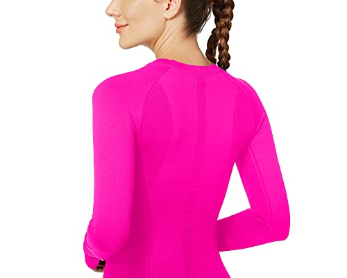 Image of MathCat Workout Shirts for Women Long Sleeve, Workout Tops for Women, Quick Dry Gym Athletic Tops,Seamless Yoga Shirts XS-XL