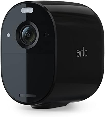 Arlo Essential Telecamera WiFi Esterno Senza Fili, Telecamera WiFi Interno, 1080p HD, Visione Notturna, Sirena, Allarme Casa, Sensore Di Movimento, Prova Inlcusa Arlo Secure, 1 Telecamera, Nera