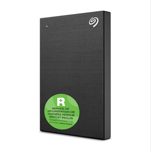 Seagate One Touch, 1 To, disque dur externe portable, chiffrement matériel par mot de passe, PC, Notebook & Mac, USB 3.0, noir, 2 ans de Rescue Service inclus (STKY1000400)