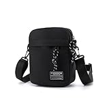 [HRUI] ショルダーバッグ メンズ 機能的なワンショルダー 小さなリュックサック 斜めがけ カバン ファスナー メッセンジャーバッグアウトドア ショッピング カジュアルシンプル 通勤 日常使用（ブラック）