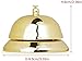 Premium Gold Plated Service Bell, 3.35 Inch Metal Desk Call Bell with Clear Ring Sound for Office, Hotel, Restaurant, Reception Counter