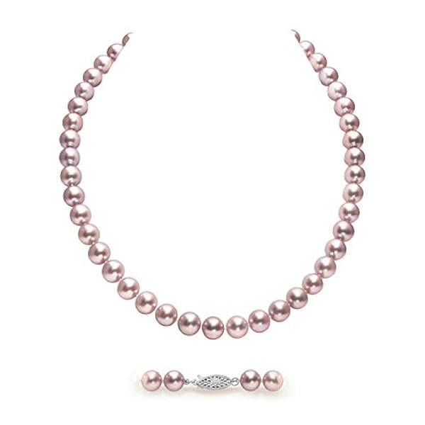 The Pearl Source Collana da donna con perle d'acqua dolce coltivate di colore rosa di qualità AAA