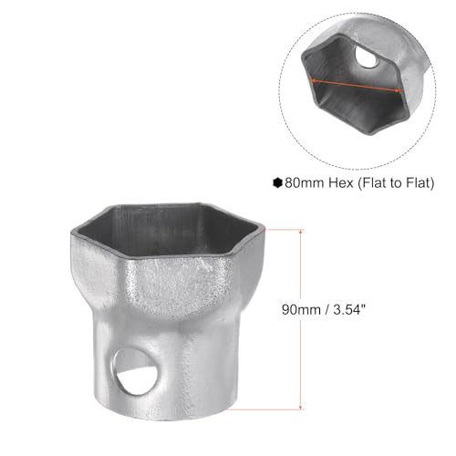 Tuerca de husillo 80mm para cojinete de rueda llave de vaso hexagonal de 6 puntos 3