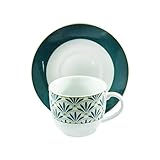 HOUSE COLLECTION LIGNE LUXOR - SET SERVICE À CAFE SENAPE 6 PIÈCES AVEC ASSIETTE...