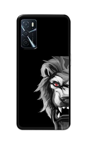 Image of PRINTFIDAA Printed Hard Back Cover Case for Oppo A16 | Oppo A16s | Oppo A55 5G | Oppo A53s 5G | Oppo A54s Back Cover (Angry Lion) -112