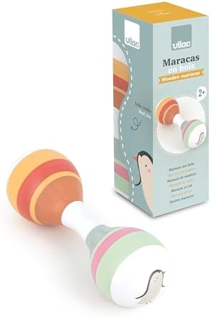 Vilac Maracas en bois, Les animaux du monde - Sarah Betz