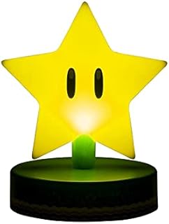 Paladone Mario Super Star 3D Icon BDP | Officially Licensed Nintendo Collectable | Unique Gift Idea | Bright Night Light or Desk Lamp | Battery Powered by 2 x AAA, Yellow
