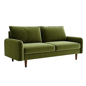 Wanse 72 round arms velvet sofa couch with solid wood frame easy assembly sofas for living room guest room teenagers room and small apartment331 h x 72 w x 311 d army green  urban country home decor