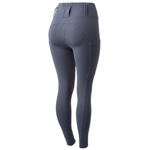 Leggings d'équitation Everly Horze gris en taille 34 avec fond intégral grip pour femme