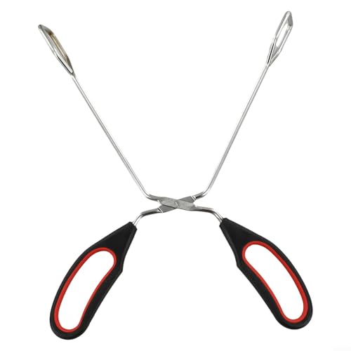 Pinzas de mango largo para alimentos, diseño de tijeras para una cómoda experiencia de cocción y horneado (M)