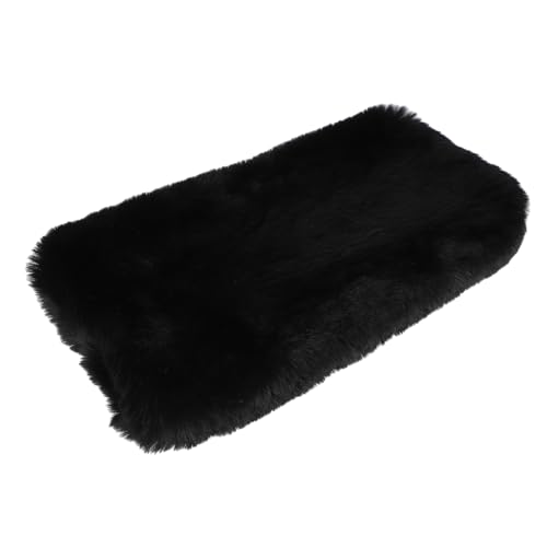 Manchons fausse fourrure noire chauds d'hiver pour hommes et filles