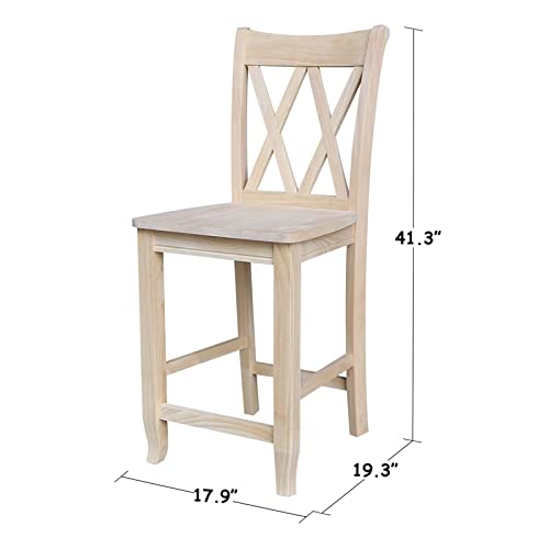 International Concepts 24-Inch Double X Stool, Unfinished #TOP7