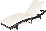SPORFIT BETTARY Outdoor Folding Chaise Lounge, Rattan...