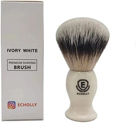 Premium Shaving Brushes for men by Echolly-NO Shedding Bristle Shave Brushes for Men-Smooth Acrylic Handle Legacy Shave Brush-Rich and Fast Lather Shaving Cream Brush Dad Gifts for Fathers Day