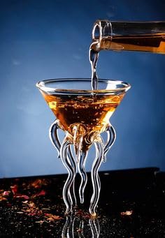 Image of Handcrafted Jellyfish Cocktail Glass | Premium Borosilicate Martini Glass | Artistic Drink Glass for Cocktails, Martini, Mocktails & Desserts | Unique Barware Gift (Jellyfish Glass)