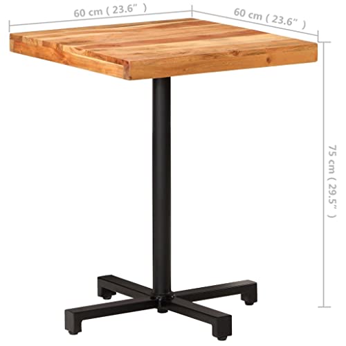 Homvdxl Bar Table, 23.6" Square Dining High Table, Steel Frame, Standing Computer Desk, Easy Assembly, Counter Height For Living Room Kitchen Party, Industrial, 29.5" H #TOP3
