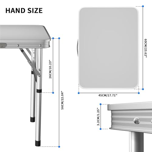 Table de camping pliante en aluminium portable avec pieds réglables