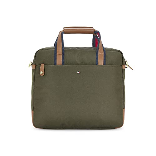 Image of Tommy Hilfiger Unisex-Adult Franklin Professional New Polyester 15 Inch Laptop Bag Business Case Olive (8903496164596)