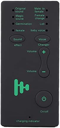 Voice Changer, Mini Handheld Sound Changer with 4 Sound Effects and 4 Voice Changes, Portable Male to Female Sound Effects Machine Live Broadcast Sound Card for Mobile Phone PC