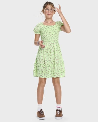 Image of The Children's Place girls Floral Smocked Babydoll Dress
