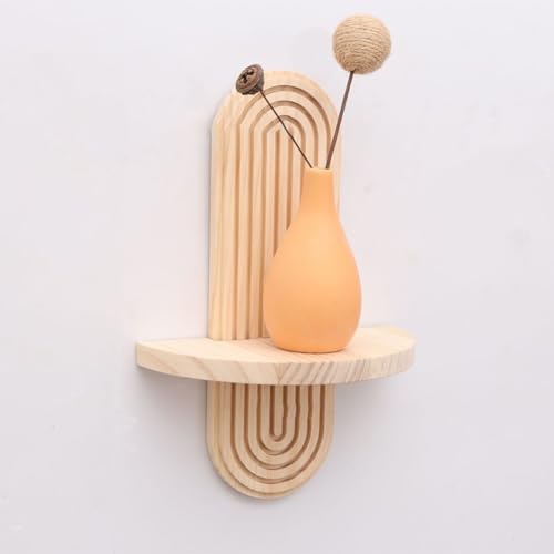 MoSundi Étagère murale en bois pour chambre à coucher et plantes, étagère flottante de rangement et d'exposition, finition rustique naturelle, facile à installer